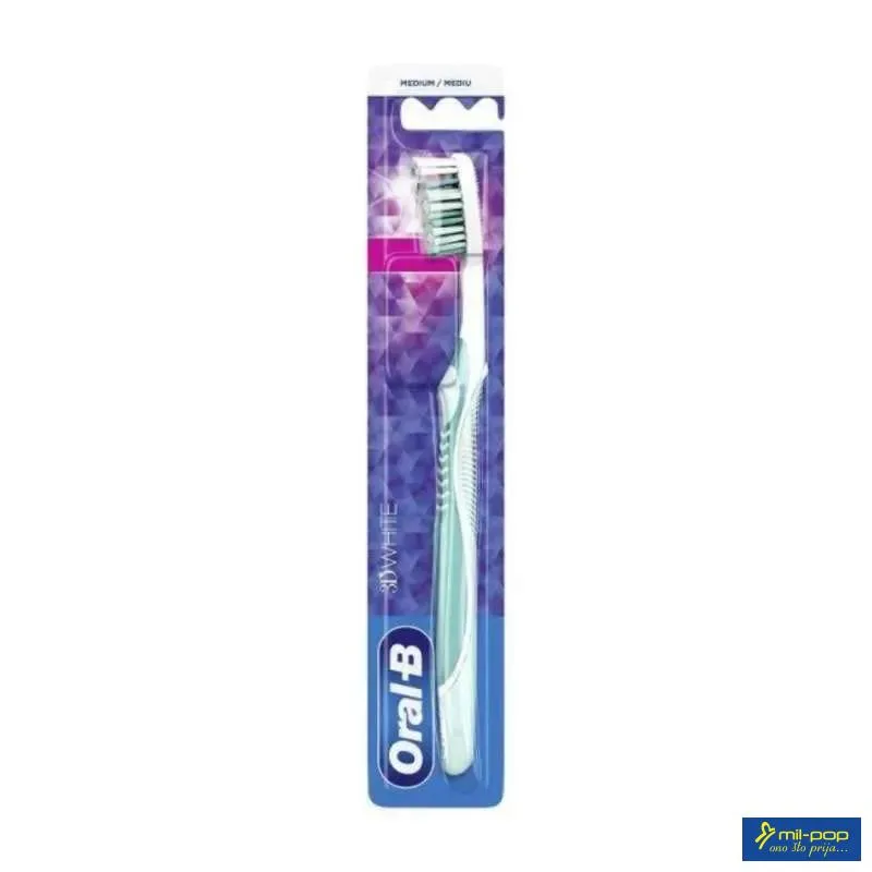 ORAL B TOOTHBRUSH 3D WHITE WITH CAP