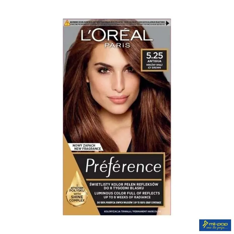 LOREAL PARIS PREFERENCE FARBA ZA KOSU-5.25 ANTIGUA ICY BROWN 