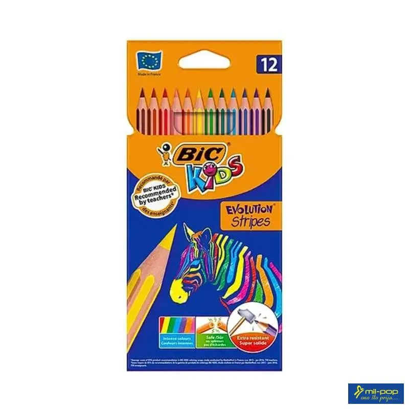 BIC DRVENE BOJICE EVOLUTION STRIPES 12/1 