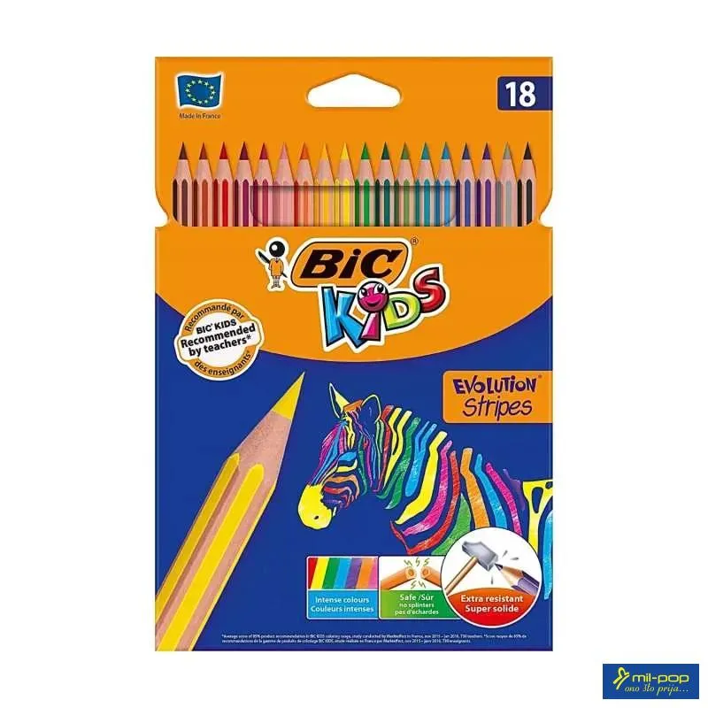 BIC DRVENE BOJICE KIDS EVOLUTION STRIPES 18 