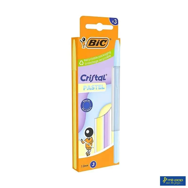 BIC CRISTAL PASTEL BX3 