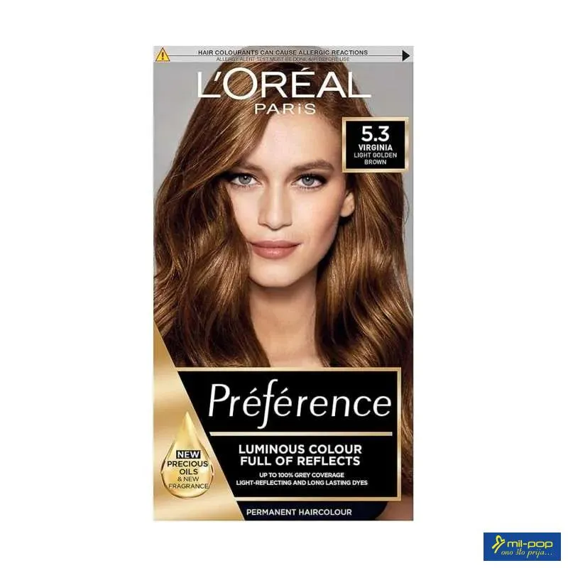 LOREAL PARIS PREFERENCE FARBA ZA KOSU-5.3 VIRGINIA CHASTNUT BROWN 