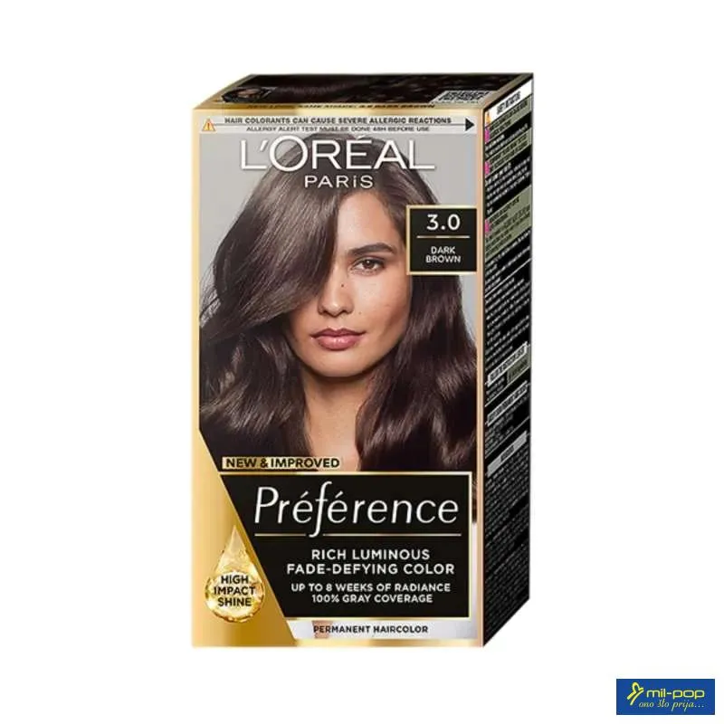 LOREAL PARIS PREFERENCE FARBA ZA KOSU-0.3 BRASILIA DARK BROWN 