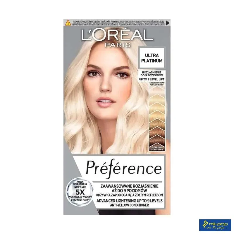 LOREAL PARIS PREFERENCE FARBA ZA KOSU-9L ULTRA PLATINUM 