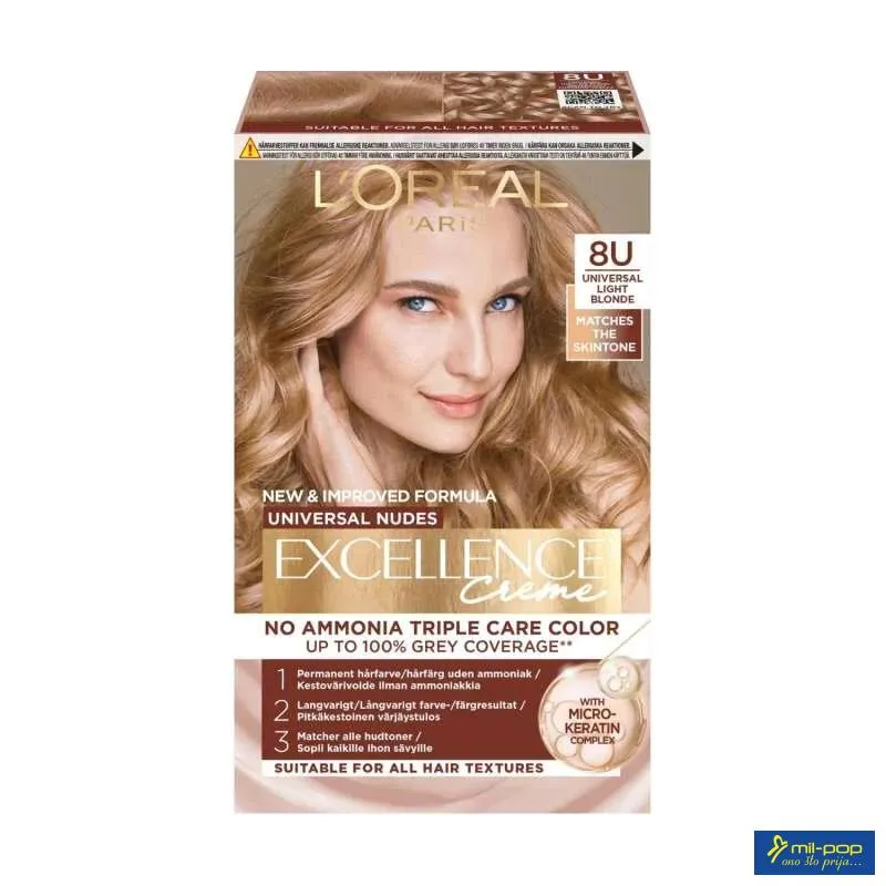 EXCELLENCE UNIVERSAL NUDES 8U UNIVERSAL LIGHT BLOND 