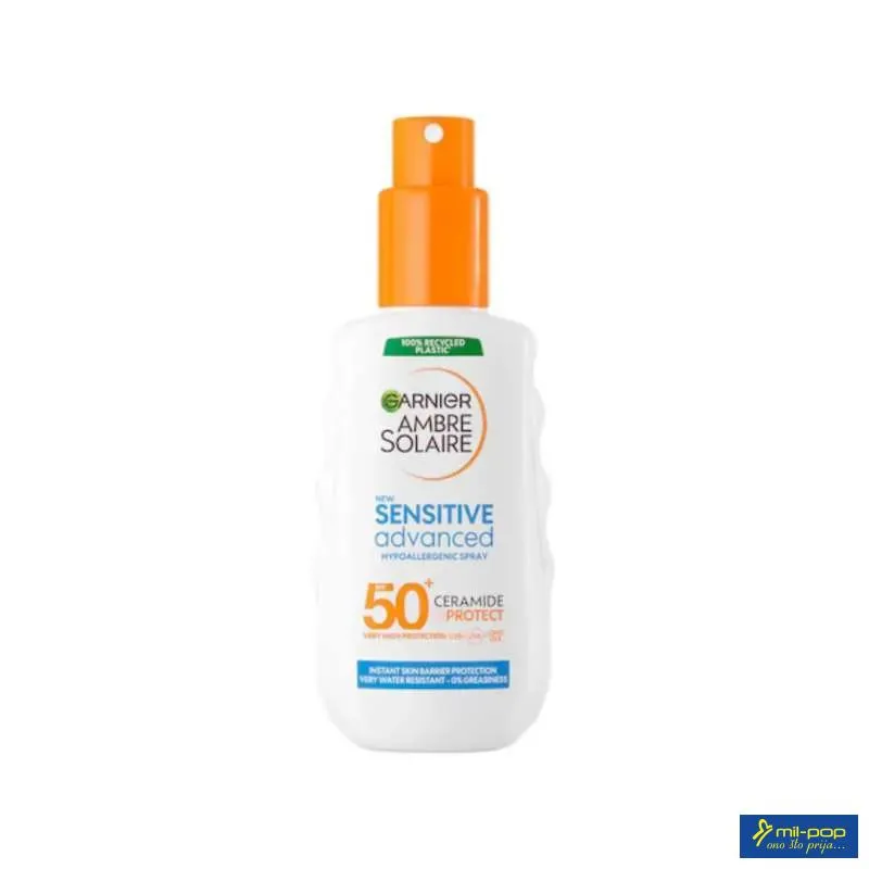 GARN.AMBRE SOLAIRE MLIJEKO SENSITIVE ADVANCED SPREJ SPF50+ 150ML