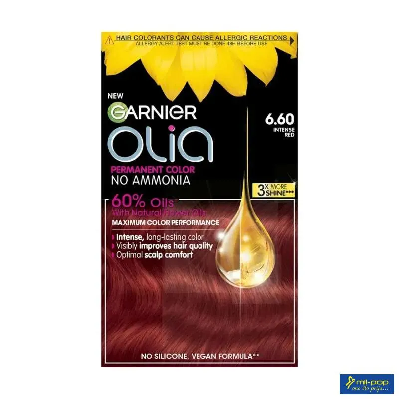 GARNIER OLIA FARBA ZA KOSU 6.60 INTENSE RED 