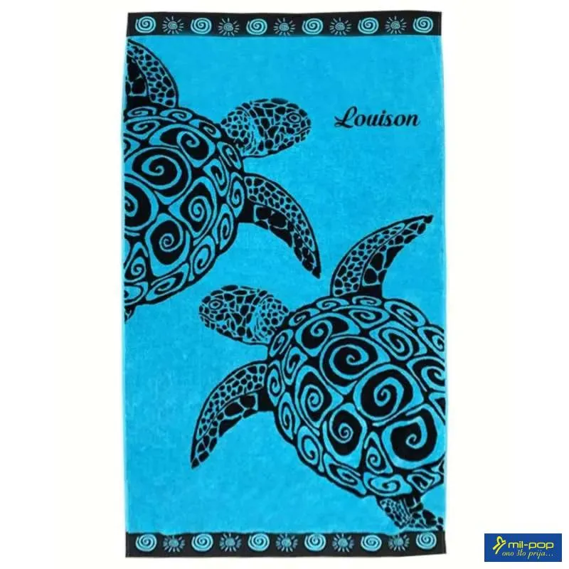 LA PLAGE PEŠKIR ZA PLAŽU TURQUOISE TURTLE 100X175 