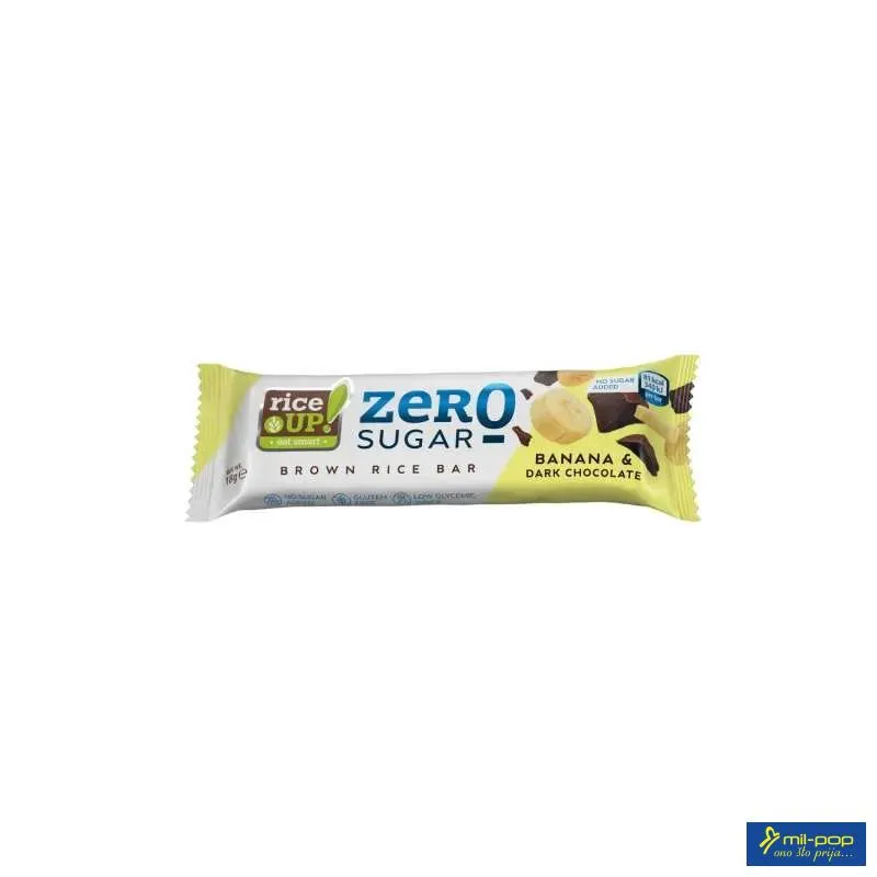RICE UP ZERO SUGAR BANANA & DARK CHOCOLATE BROWN RICE BAR 18G 