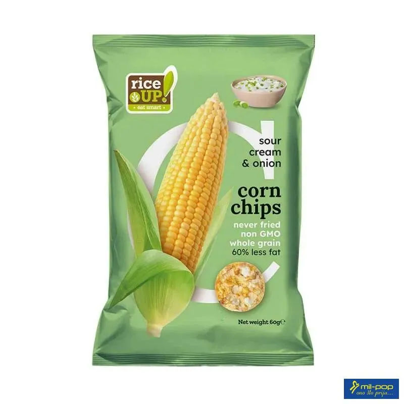 RICE UP KUKURUZNI ČIPS - PAVLAKA LUK 60G 