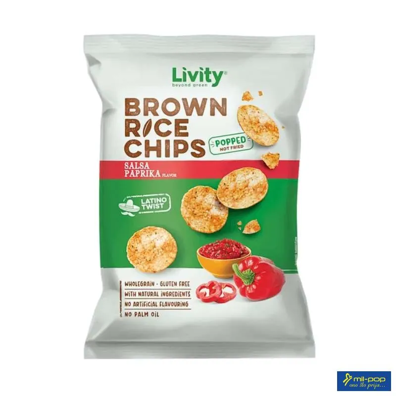 LIVITY BROWN RICE CHIPS - SALSA PAPRIKA 