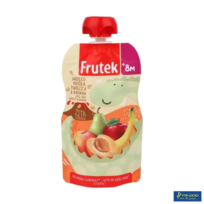 FRUTEK POUCH KAŠICA 100G - JABUKA BANANA KAJSIJA KRUŠKA ŽITARICE 