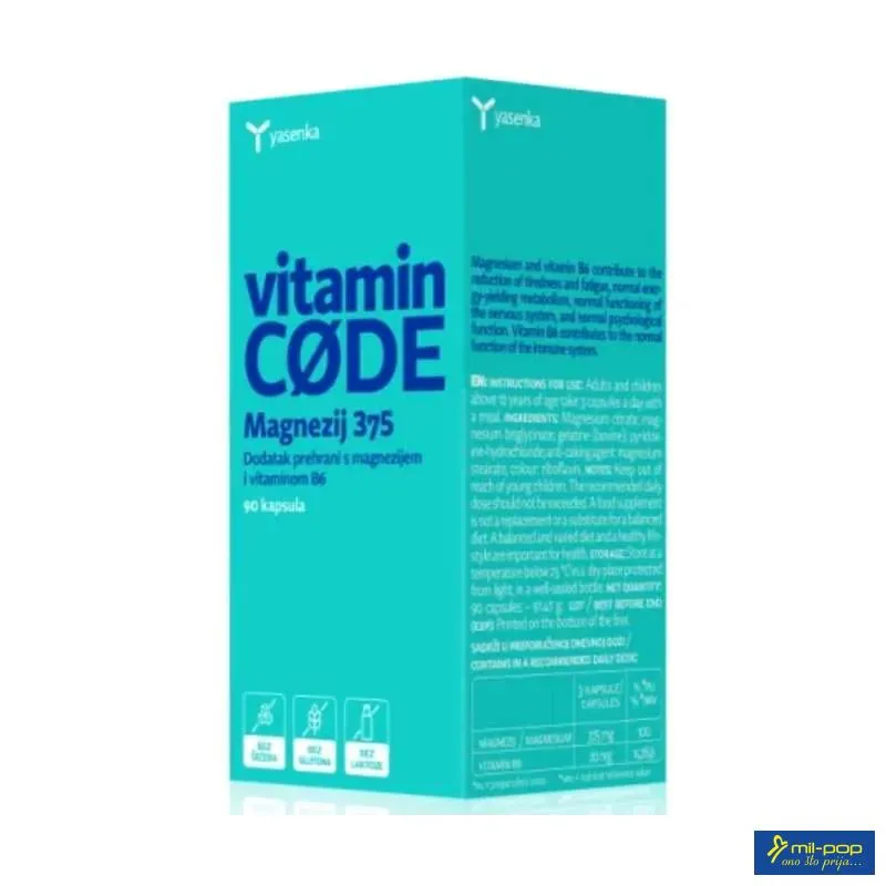 YASENKA VITAMIN CODE MAGNEZIJ 375 KAPSULE A 90 
