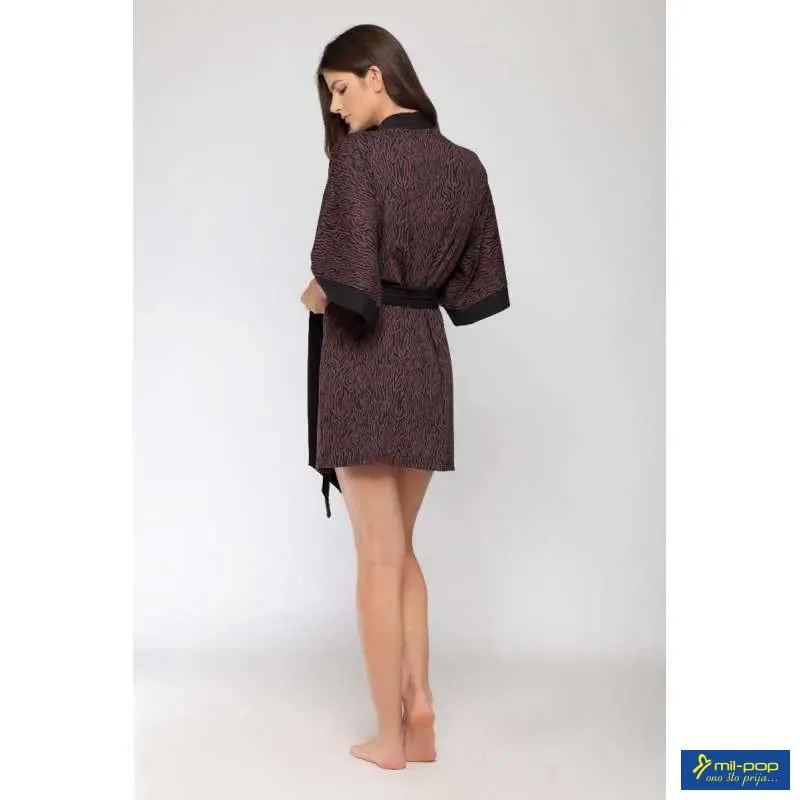 ALMA RAS KIMONO ELENA ANIMAL PRINT-CRNA KOMBINACIJA 