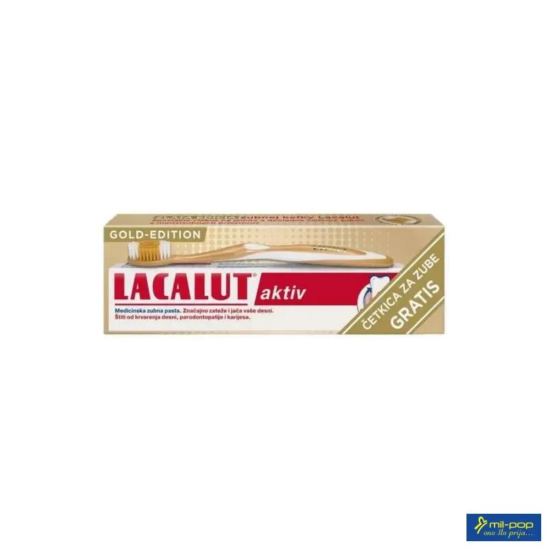 LACALUT ACTIV PASTA ZA ZUBE+GOLD CETKICA 