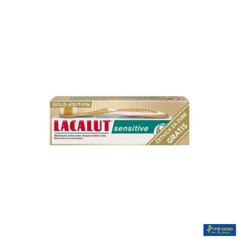 LACALUT SENSITIVE PASTA ZA ZUBE+GOLD CETKICA 