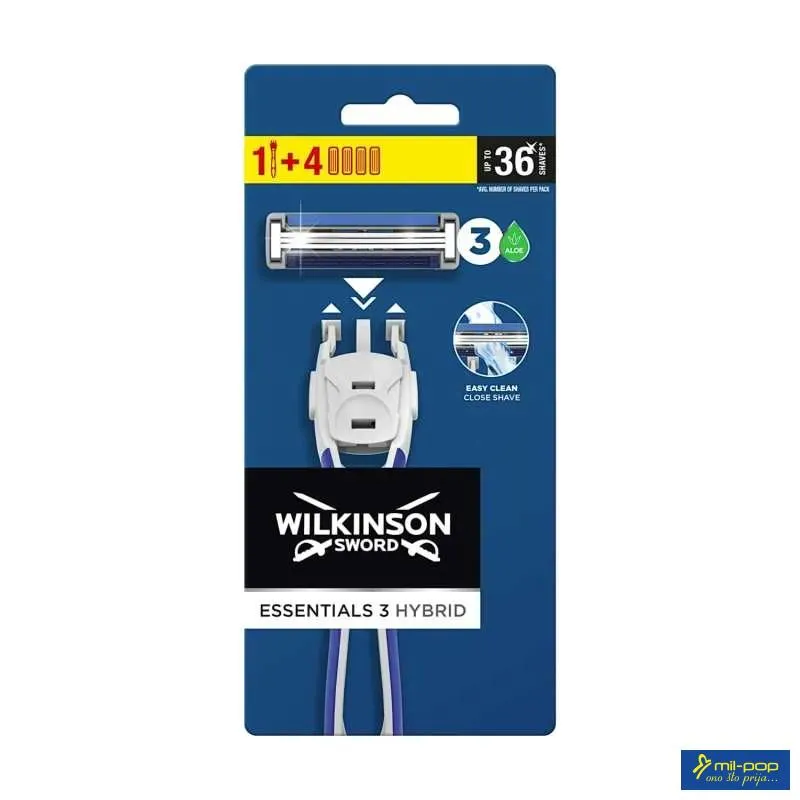 WILKINSON MUŠKI BRIJAČ - 4 ZAMJENSKA PATRONA + RUČKA 
