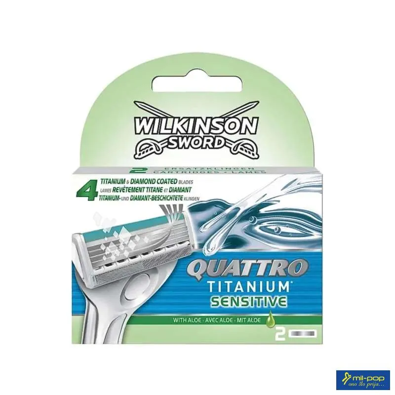 WILKINSON SWORD QUATTRO TITANIUM SENSITIVE - ZAMJENSKE PATRONE ZA BRIJAČ 2 KOMADA 