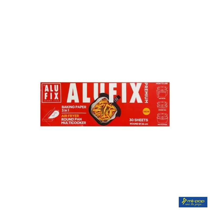 ALUFIX PREMIUM 3U1 AIRFRYER PAPIR ZA PEČENJE 30 LISTOVA O 36 