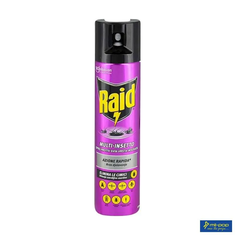 RAID MULTI INSECT KILLER SPREJ ZA SVE VRSTE INSEKATA 300ML 