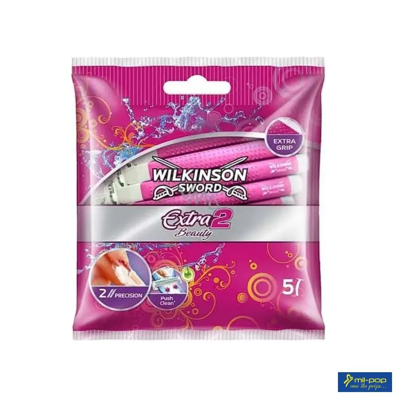 WILKINSON SWORD EXTRA 2 BEAUTY - JEDNOKRATNI BRIJAČI ZA ŽENE 5 KOMADA 
