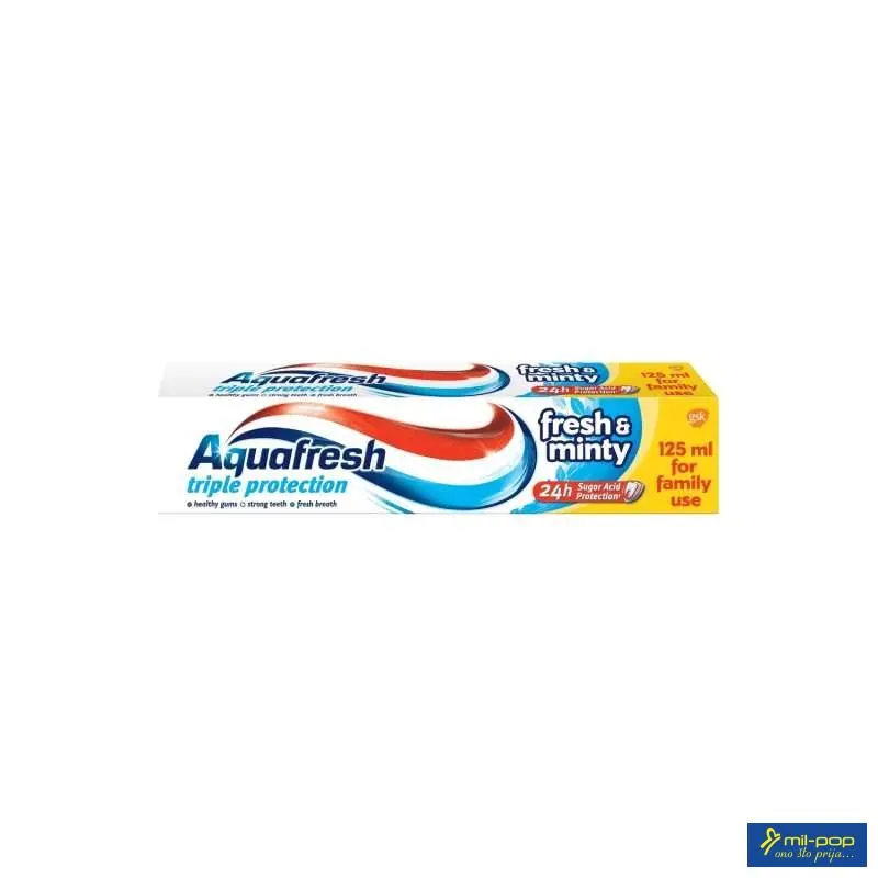 AQUAFRESH TRIPLE PROTECTION FRESH AND MINTY PASTA ZA ZUBE 125 ML 
