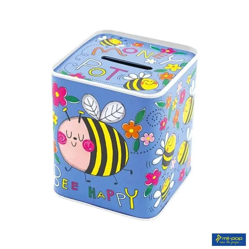 RE METALNA KASICA ZA NOVAC -BEE HAPPY 
