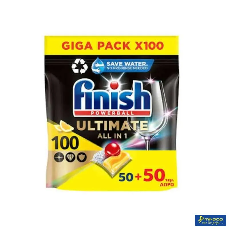 FINISH TABLETE 100/1 ULTIMATE ALL IN ONE LEMON 