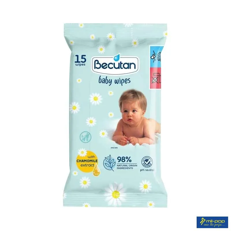 BECUTAN VLAŽNE MARAMICE - CHAMOMILLE 15KOM 