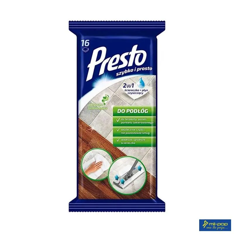 PRESTO VLAŽNE MARAMICE 2U1 ZA ČIŠĆENJE PODOVA 16/1 
