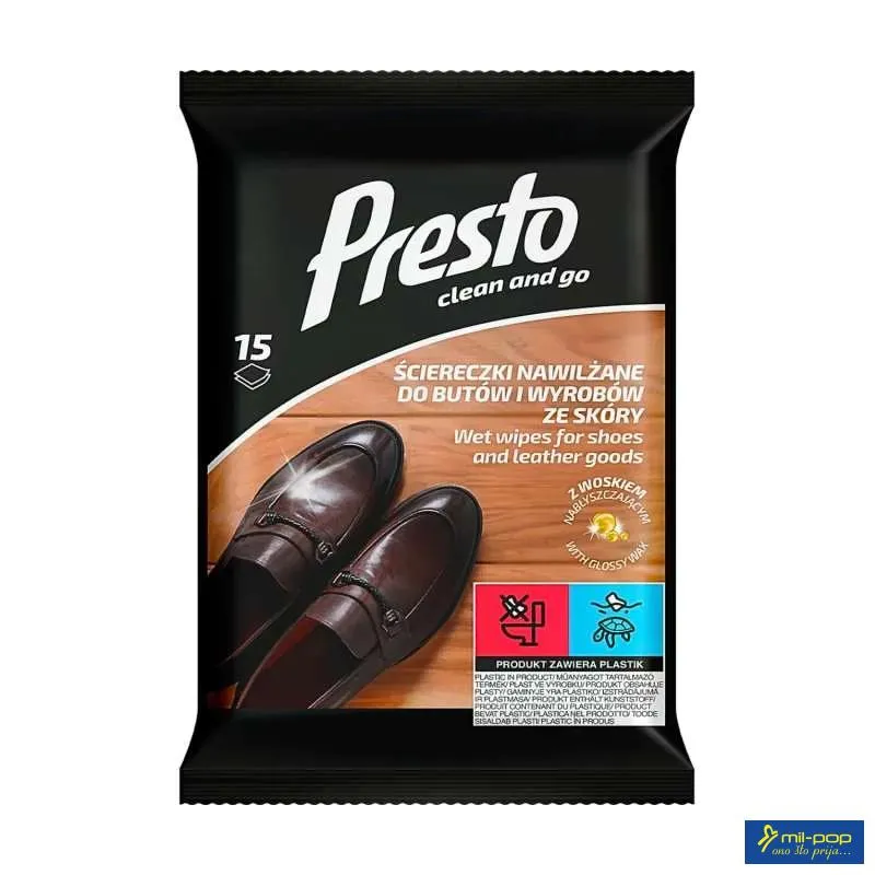 PRESTO CLEAN AND GO VLAŽNE MARAMICE ZA OBUĆU I KOŽU 15/1 