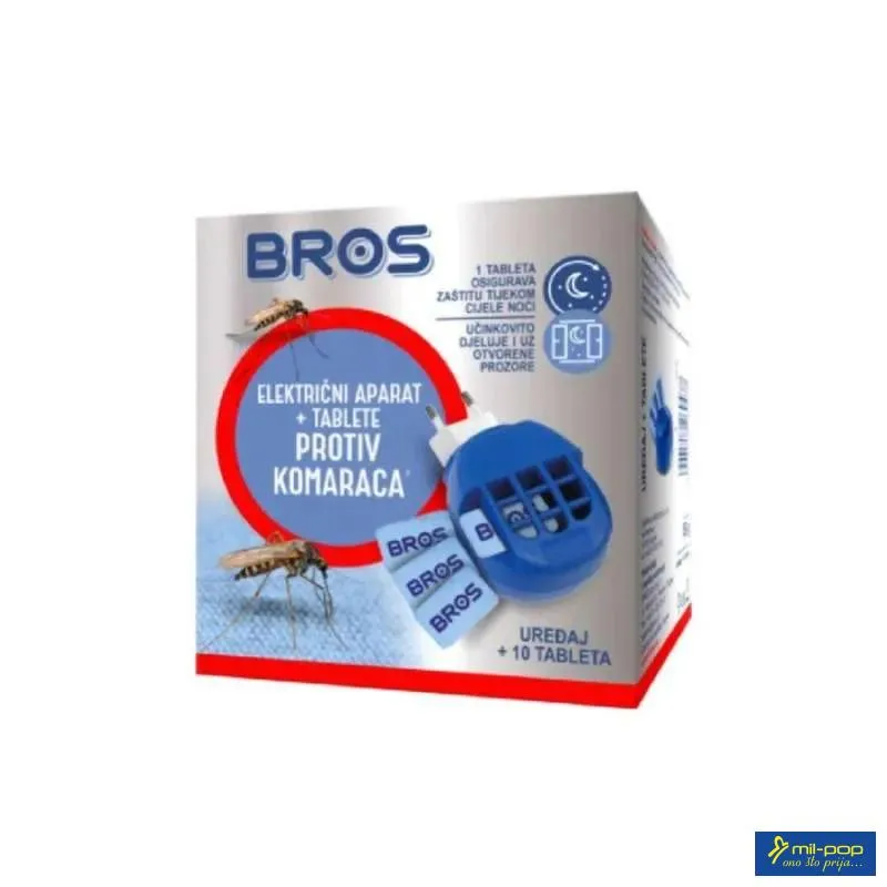 BROS ELEKTRIČNI APARAT + TABLETE PROTIV KOMARACA 10KOM 