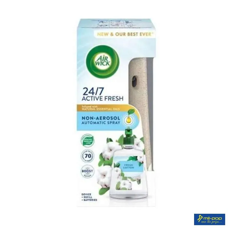 AIRWICK ACTIVE FRESH SISTEM+REFILL 228ML FRESH COTTON 