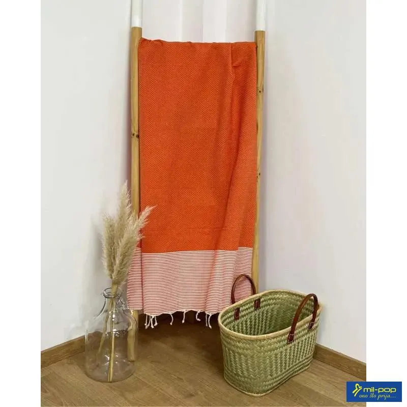 LA PLAGE PEŠKIR ZA PLAŽU PLATNENI TANJI MIKANDA ORANGE 100X200