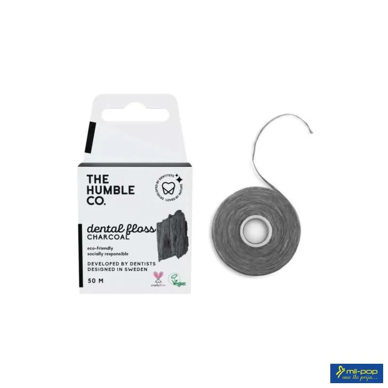 HUMBLE FLOSS KONAC ZA ZUBE 50M-AKTIVNI UGALJ DF004 