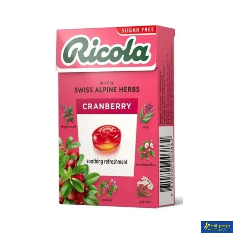 RICOLA BOMBONI CRANBERRY 40G 