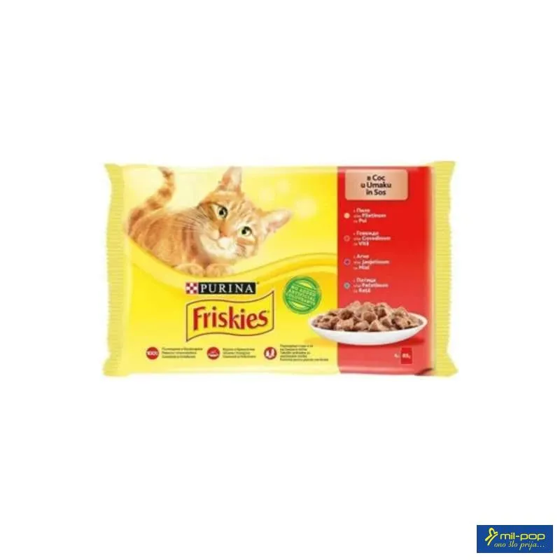 FRISKIES ZA MAČKE U UMAKU SA GOVEDINOM 12X(4X85G) 