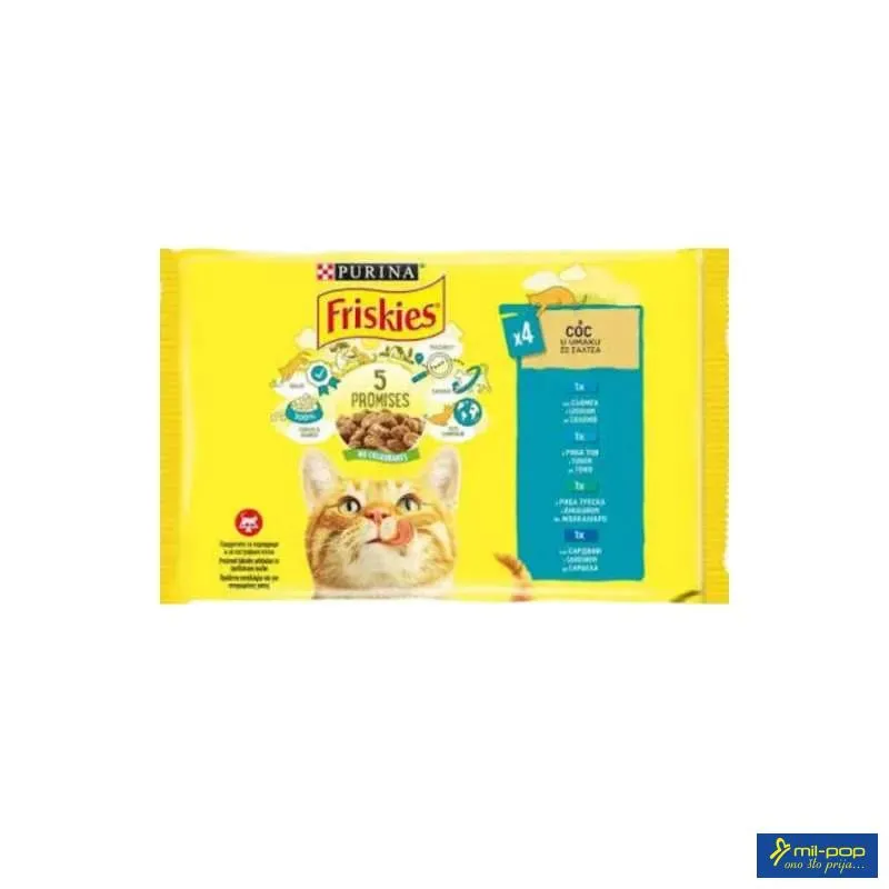 FRISKIES ZA MAČKE U UMAKU SA LOSOSOM 12X(4X85G) 