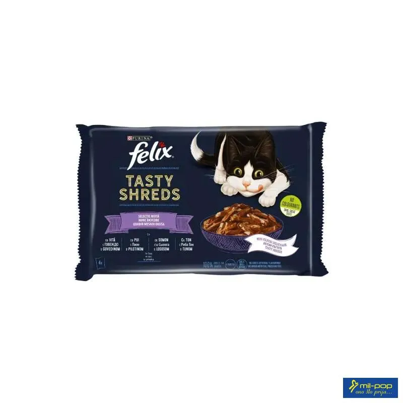 FELIX TASTY SHREDS GIGM12(4X80GR) 