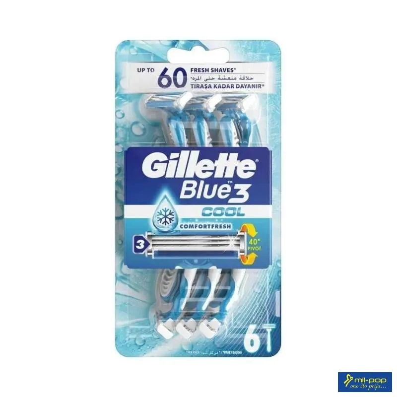 GILLETTE BLUE 3 6 PCS COOL 