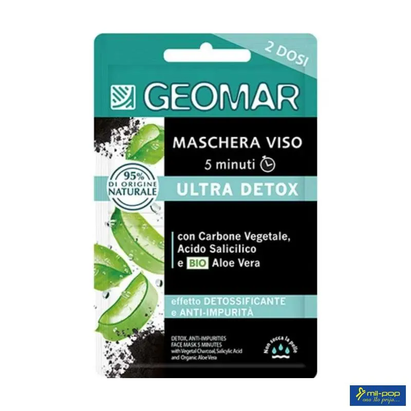 GEOMAR ULTRA-DETOX MASKA ZA LICE PROTIV NECISTOCA SA ORGANSKOM ALOE VEROM 7.5MLX2