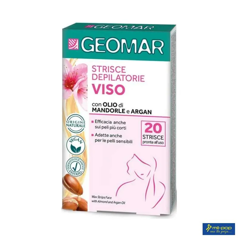 GEOMAR TRAKE ZA DEPILACIJU LICA SA ULJEM BADEMA I ARGANA 20KOM
