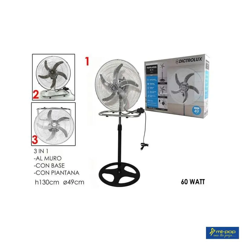 GENERAL TRADE VENTILATOR 130CM 60W 3U1 