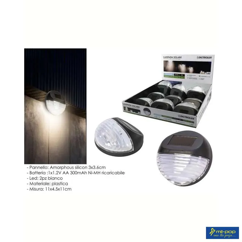 GENERAL TRADE SOLARNA LAMPA ZIDNA CRNA 