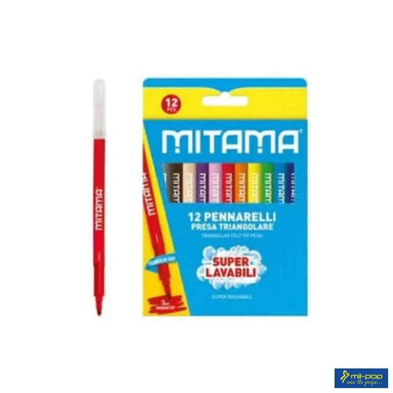 FLOMASTERI MITAMA SUPERWASHABLE TRIANGULAR 3MM 1/12 61995 
