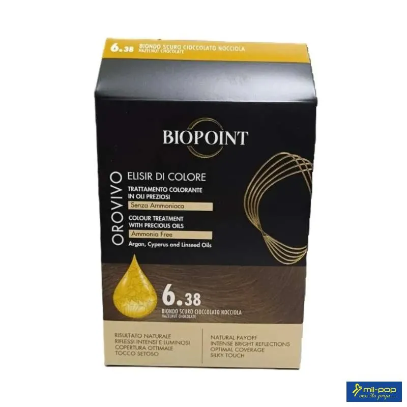 BIOPOINT OROVIVO FARBA ZA KOSU 6.38 