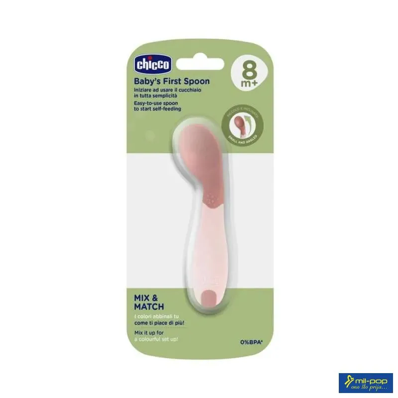 KAŠIKA ZA BEBE PVC 8M+ PINK 