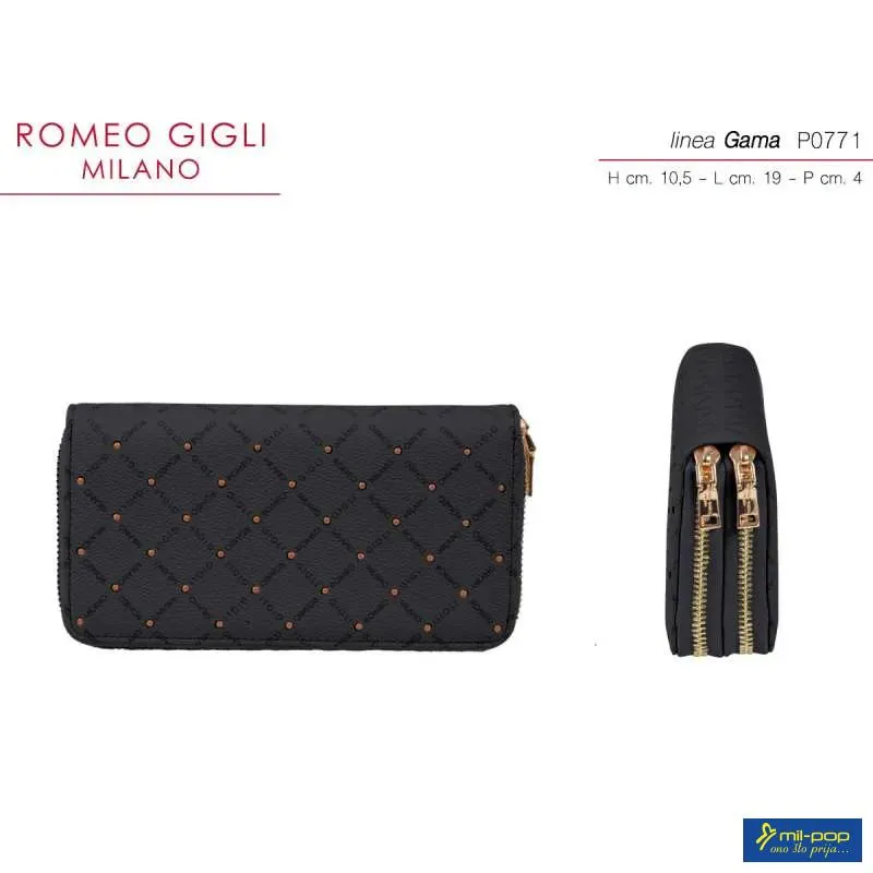 NOVČANIK ŽENSKI GAMA NERO/CUOIO ROMEO GIGLI MILANO