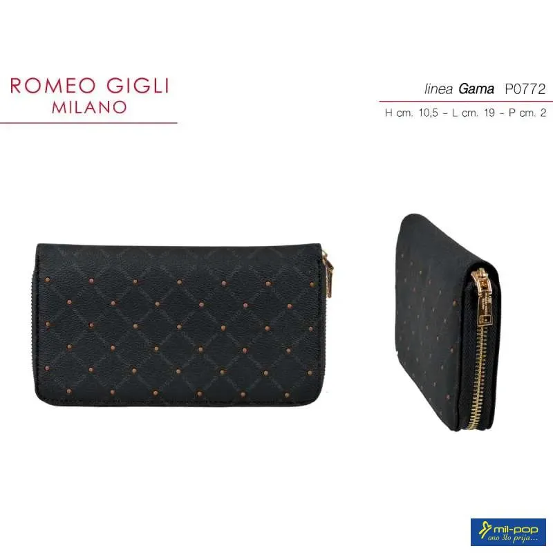NOVČANIK ŽENSKI GAMA NERO/CUOIO ROMEO GIGLI MILANO