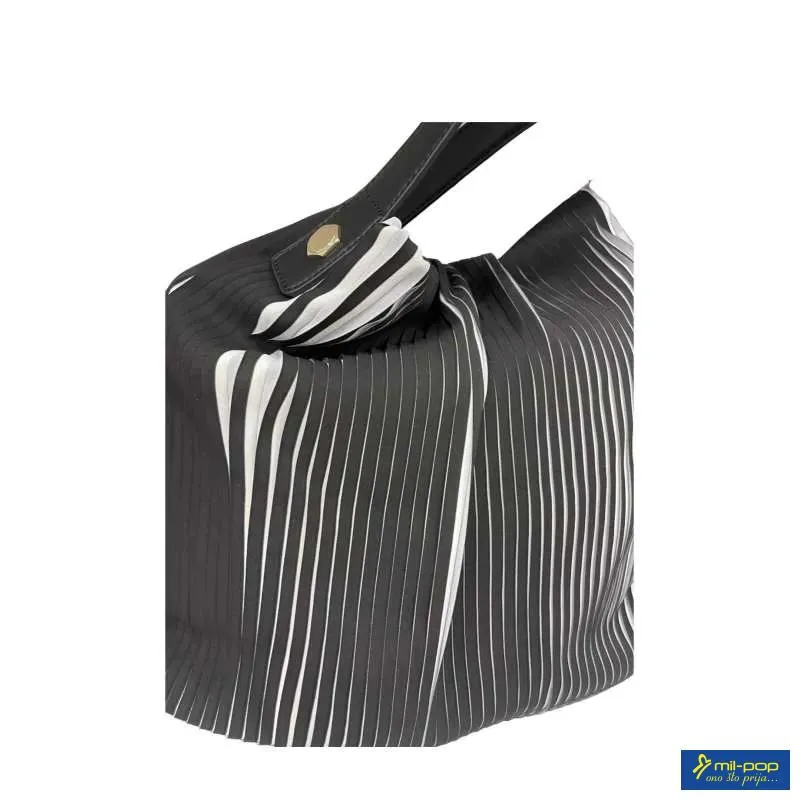 TORBA PLISSE NERO/OFF DONNA RG MILANO